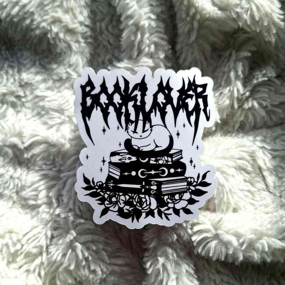 EvyHandmadeDesign - Booklover Aufkleber - Weiß/Silberfarben